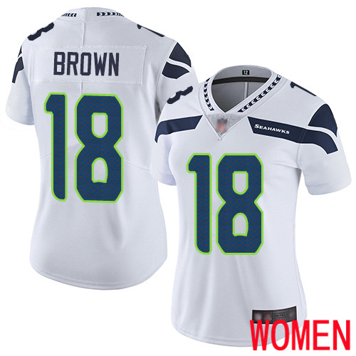 Seattle Seahawks Limited White Women Jaron Brown Road Jersey NFL Football #18 Vapor Untouchable->women nfl jersey->Women Jersey